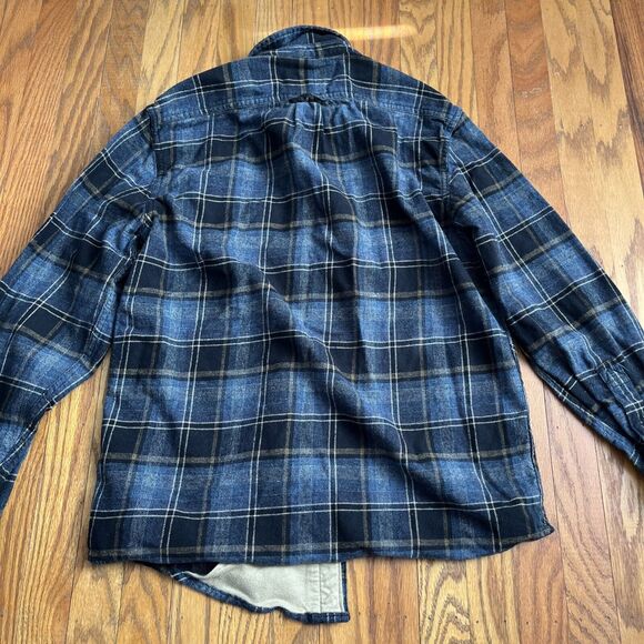 Woolrich 100% Cotton Flannel Shirt Men's Small Blue Black Plaid Workwear Outdoor - Picture 7 of 7